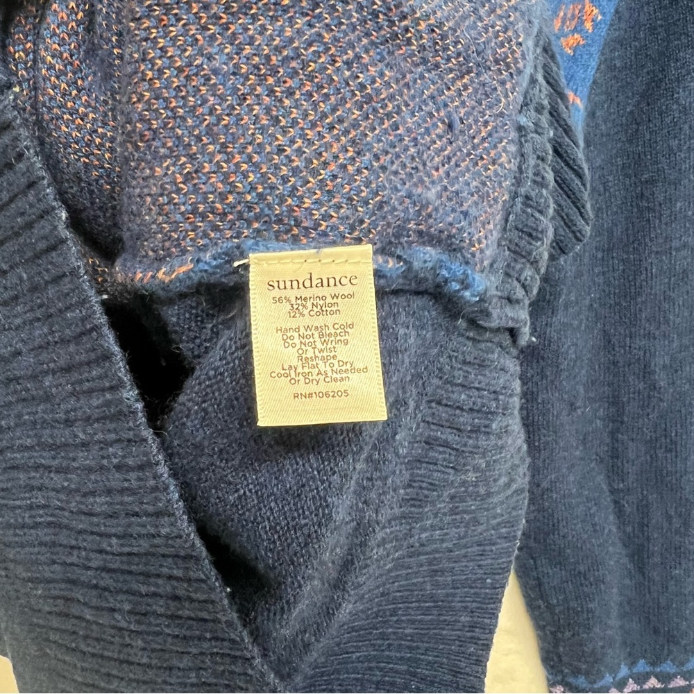 Sundance Blue Multi-Pattern Wrap Sweater - Picture 13 of 13